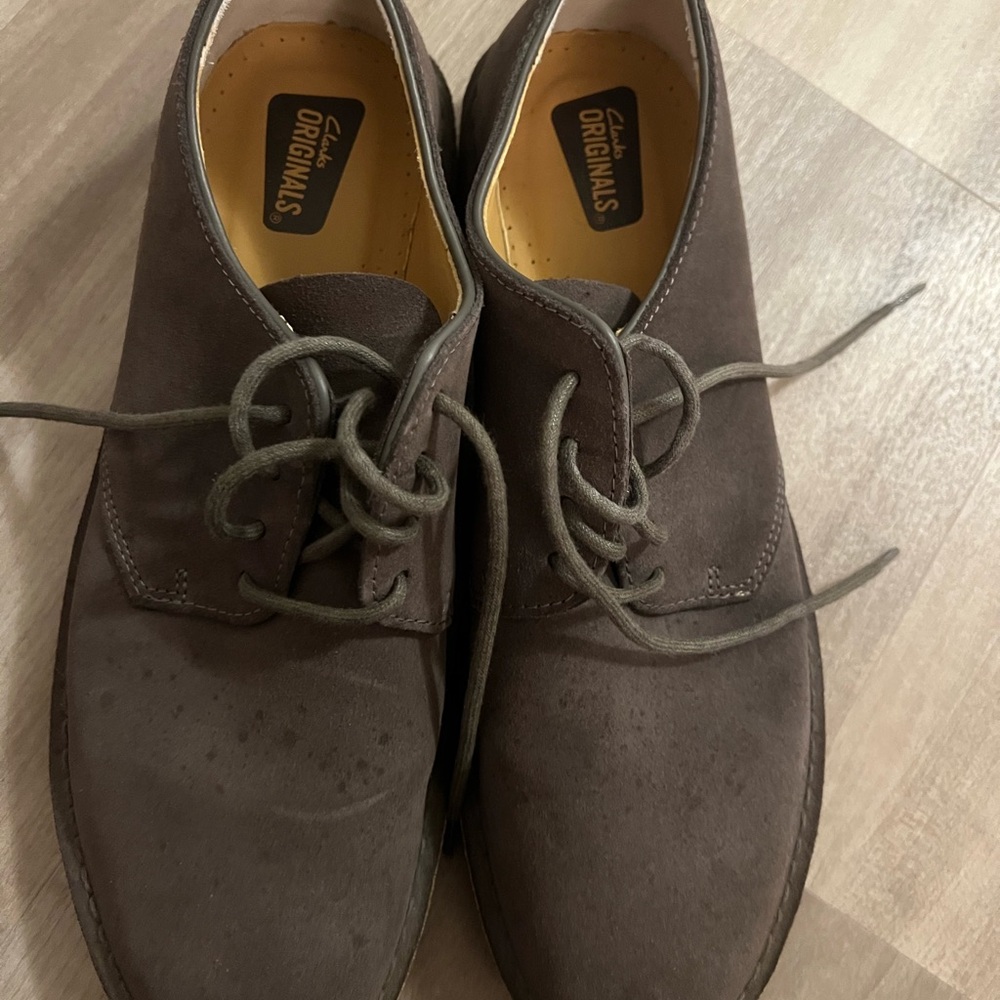 Clarks Men's Brown Suede Oxfords - Picture 3 of 7